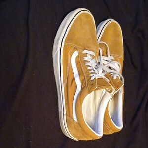 Brown Suede Vans Sneakers with White Accents